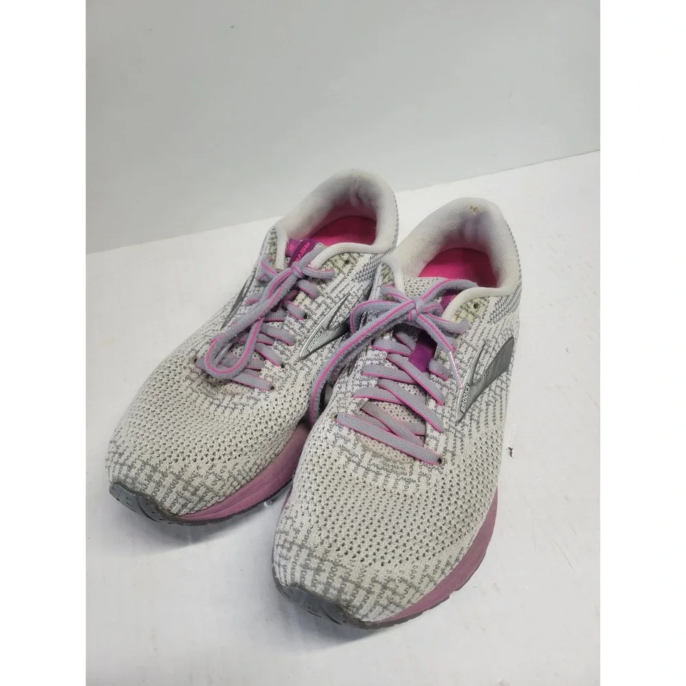 Brooks Revel‎ 2 Womens Running Shoes Grey Pink Knit Mesh Sneakers 1202811B058